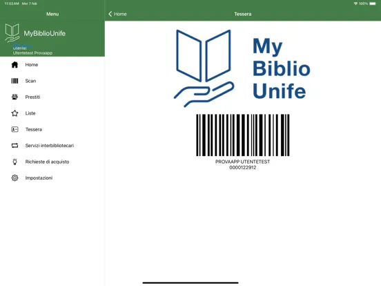 MyBiblioUnife iPad  Screenshots