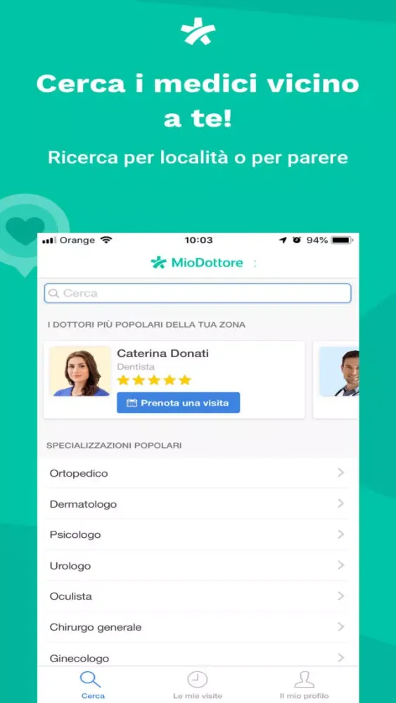 Tangkapan layar MioDottore: Prenota una visita
