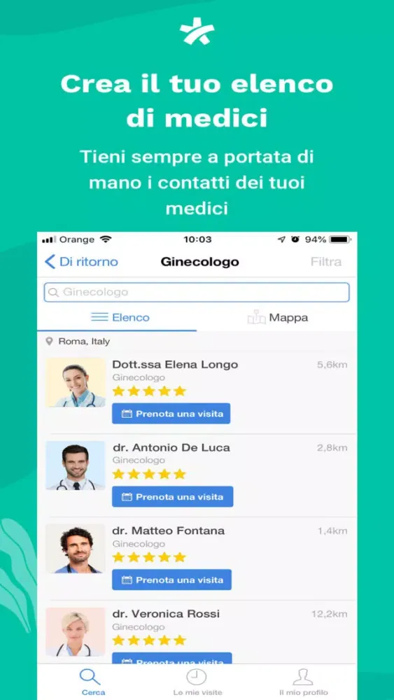 Tangkapan layar MioDottore: Prenota una visita