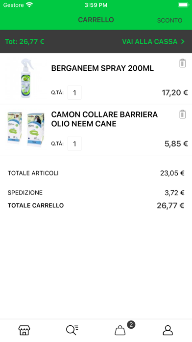 Screenshot di Yazoo Shop