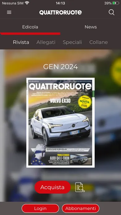 Capturas de tela do Quattroruote