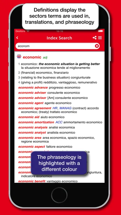 Capturas de pantalla de Business Dictionary EN-IT