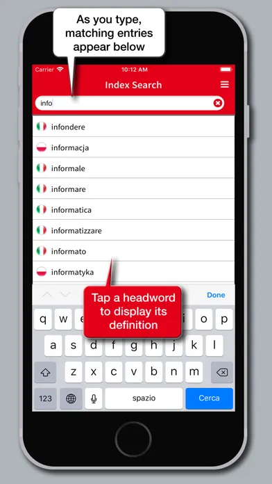 Tangkapan layar Hoepli Polish Dictionary