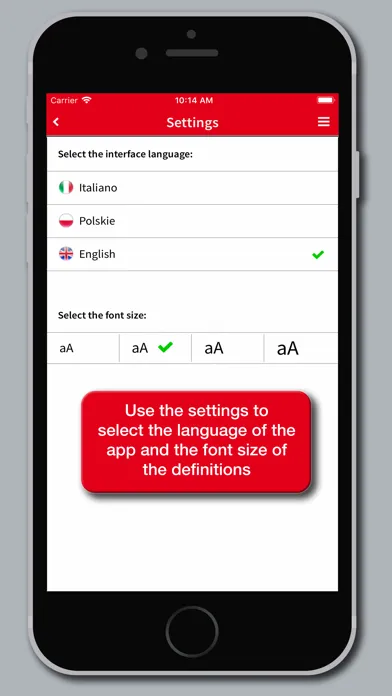 Tangkapan layar Hoepli Polish Dictionary