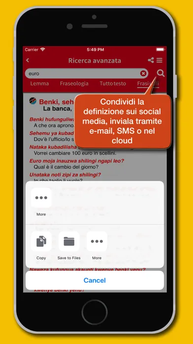 Swahili-Italian Dictionary Screenshots