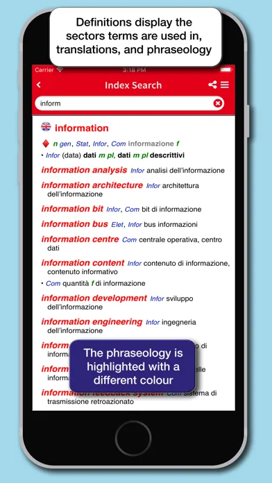 Dizionario Tecnico Scientifico スクリーンショット