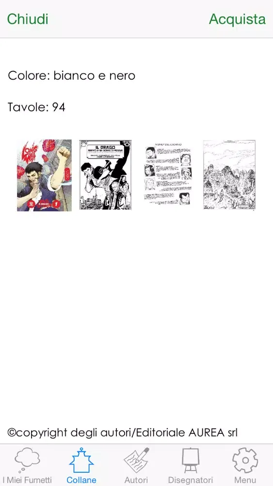 Ảnh chụp màn hình của I Grandi Fumetti Aurea - Dago, Garfield, Long Wei, John doe