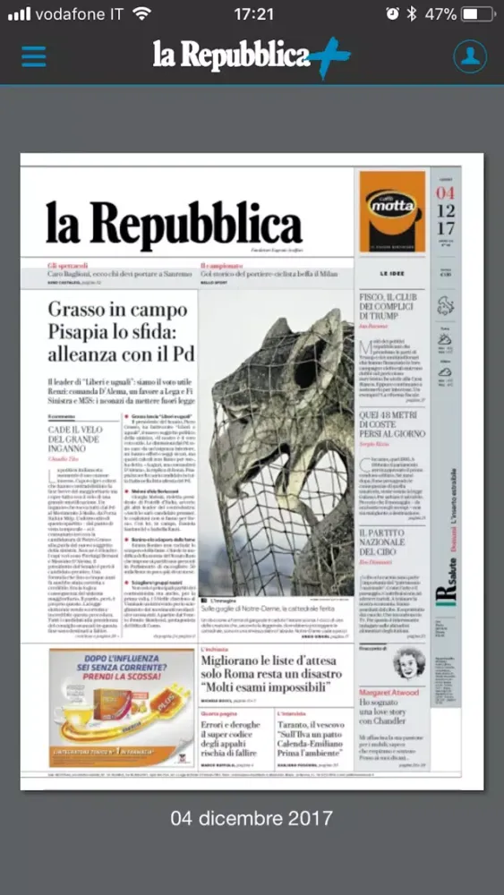 Capturas de tela do Repubblica +