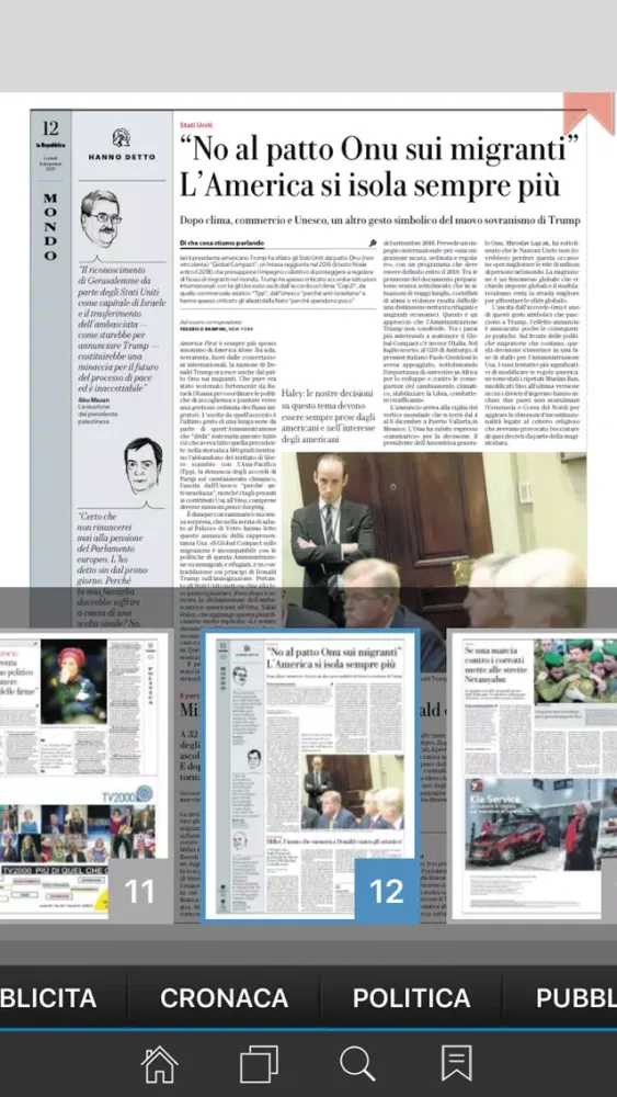 Capturas de tela do Repubblica +