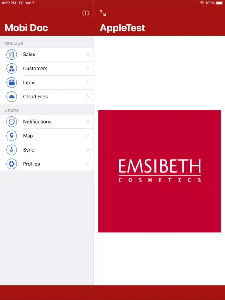 Emsibeth B2B iPad  스크린샷