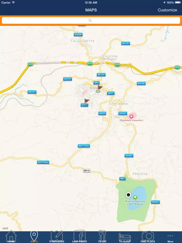 Tangkapan layar Enna Guide D'autore iPad 