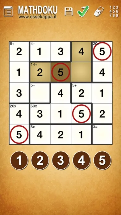 Capturas de tela do Mathdoku + Calcudoku