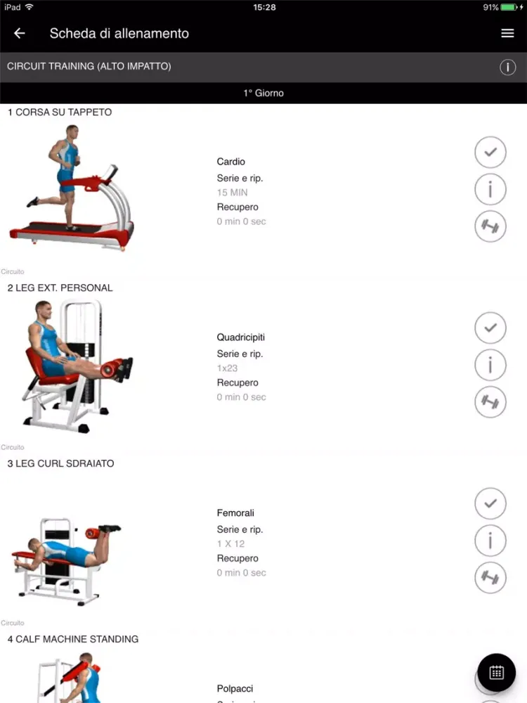 Capturas de tela do Movement Club iPad 