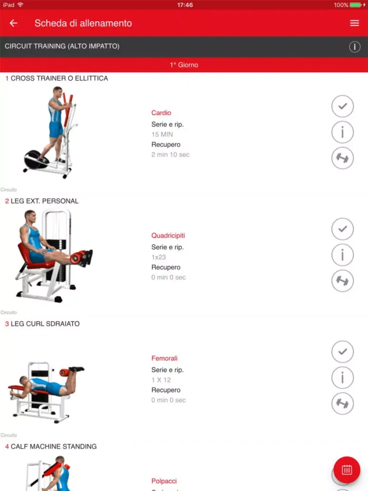 Ảnh chụp màn hình của Central Fitness Club Reload iPad 