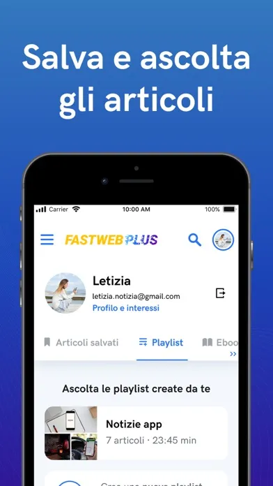 ภาพหน้าจอของ FastwebPlus