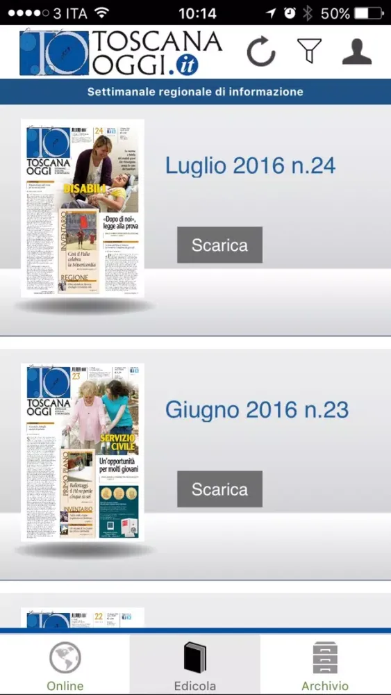 Zrzuty ekranu ToscanaOggi