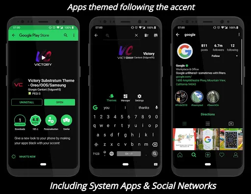 Tangkapan layar Victory Substratum Theme +Oreo