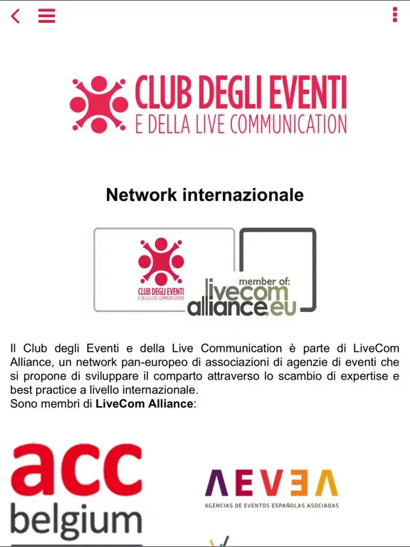 Screenshot di Club Eventi iPad 