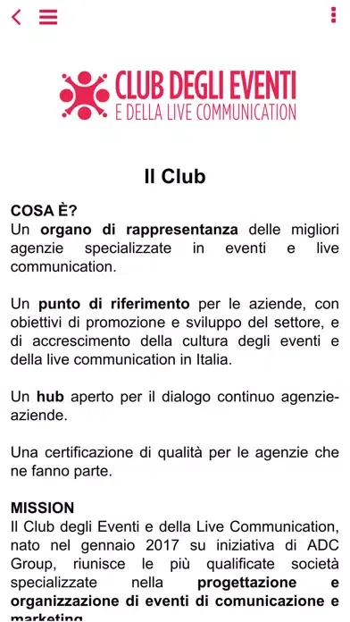 Screenshot di Club Eventi