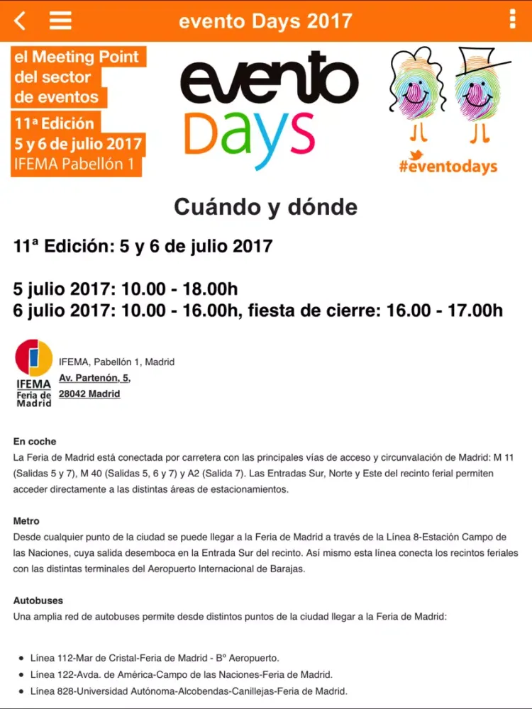 Screenshot di evento Days 2017 iPad 