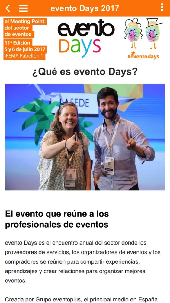 Screenshot di evento Days 2017