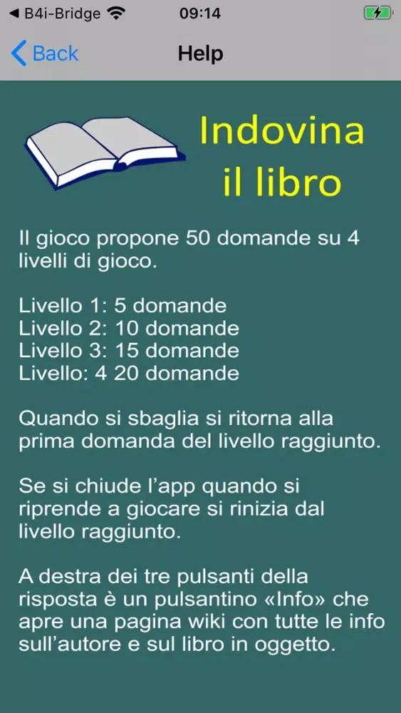 ภาพหน้าจอของ Indovina libro