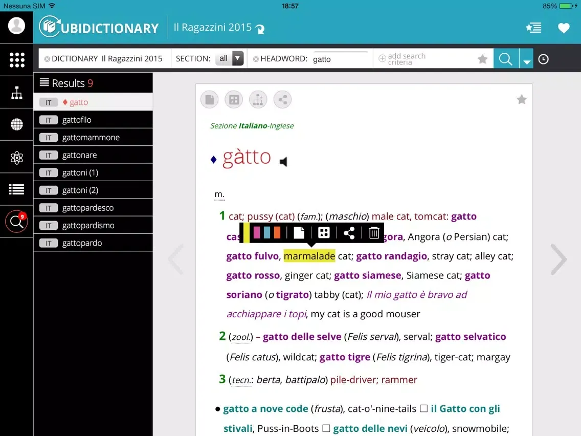 Ubidictionary: Consult prestigious dictionaries, translate and personalize texts, manage company lexicon iPad 應用截圖