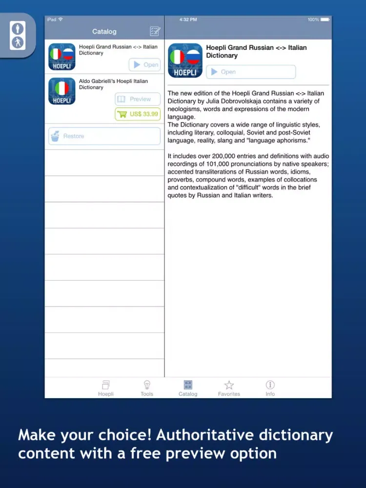 Ảnh chụp màn hình của Italian Dictionaries from Hoepli Publishing House iPad 