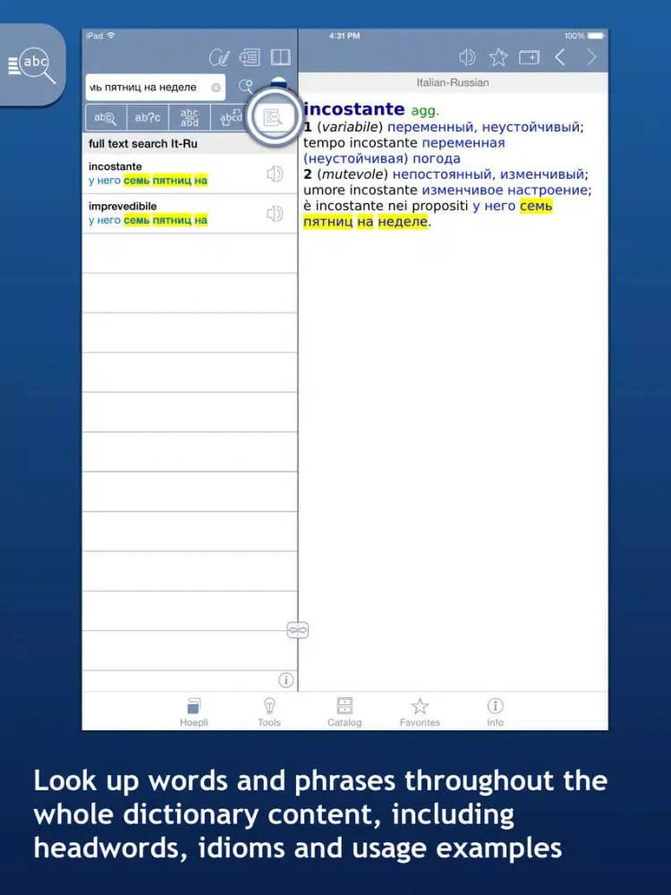 Ảnh chụp màn hình của Italian Dictionaries from Hoepli Publishing House iPad 