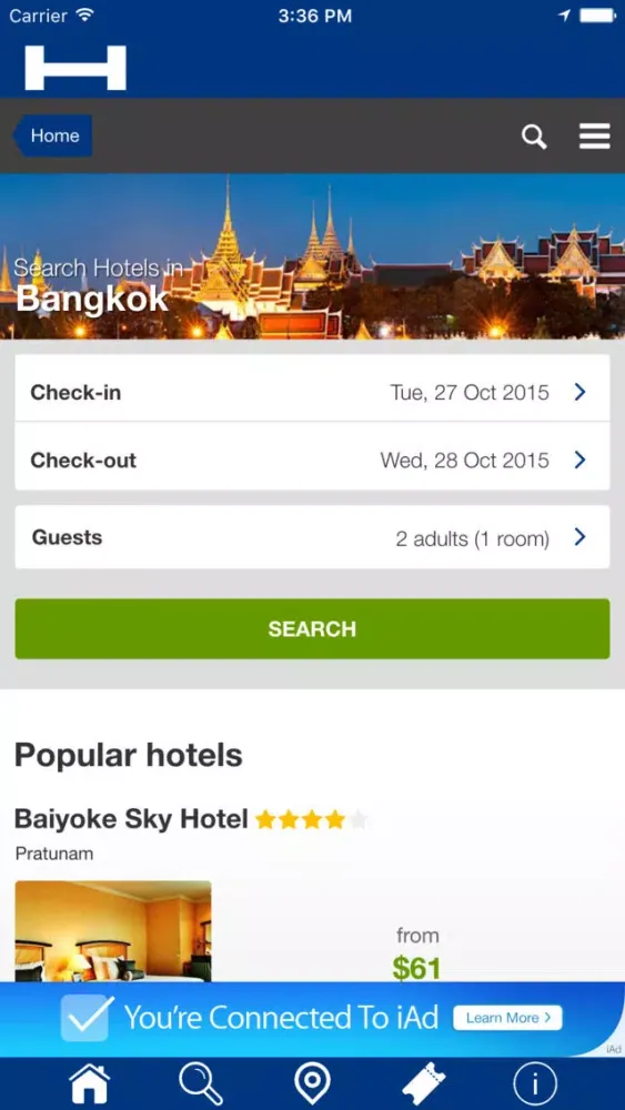 Bangkok Hotels + Compare and Booking Hotel for Tonight with map and travel tour スクリーンショット
