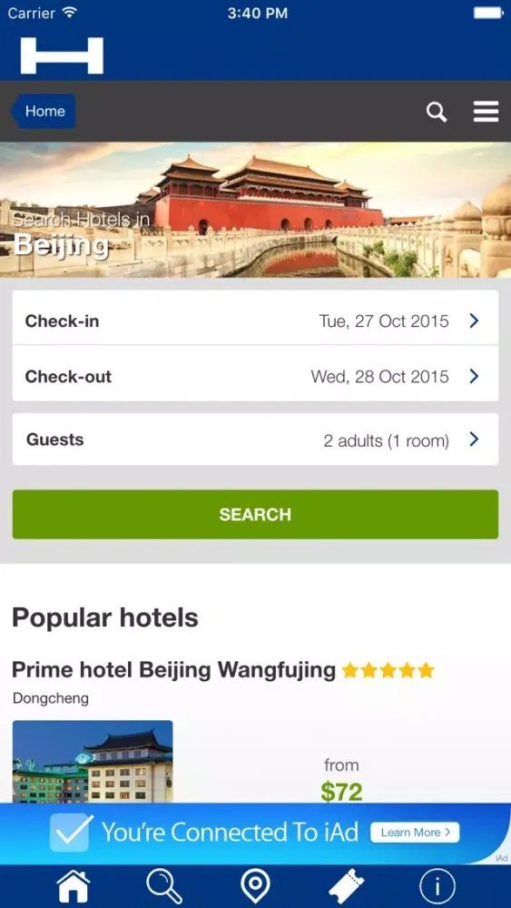 Ảnh chụp màn hình của Beijing Hotels + Compare and Booking Hotel for Tonight with map and travel tour