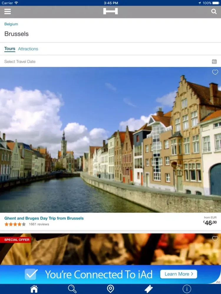 Brussels Hotels + Compare and Booking Hotel for Tonight with map and travel tour iPad 应用截图