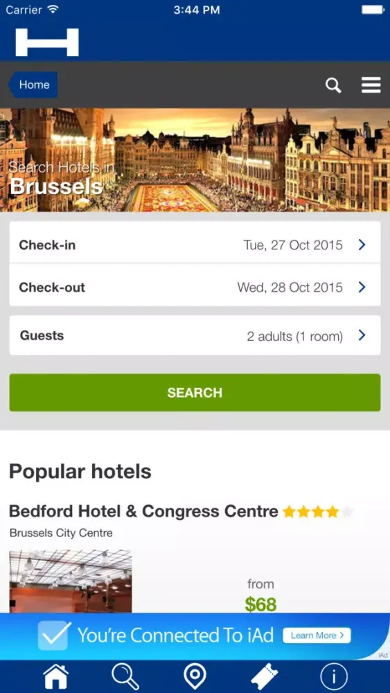 Brussels Hotels + Compare and Booking Hotel for Tonight with map and travel tour应用截图