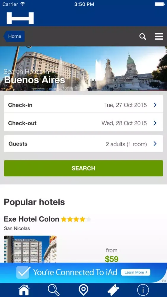 Ảnh chụp màn hình của Buenos Aires Hotels + Compare and Booking Hotel for Tonight with map and travel tour