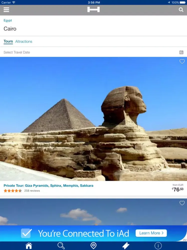 Tangkapan skrin Cairo Hotels + Compare and Booking Hotel for Tonight with map and travel tour iPad 