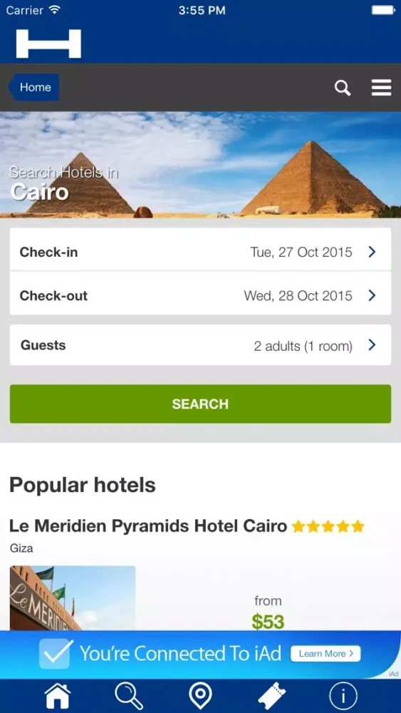 Tangkapan skrin Cairo Hotels + Compare and Booking Hotel for Tonight with map and travel tour
