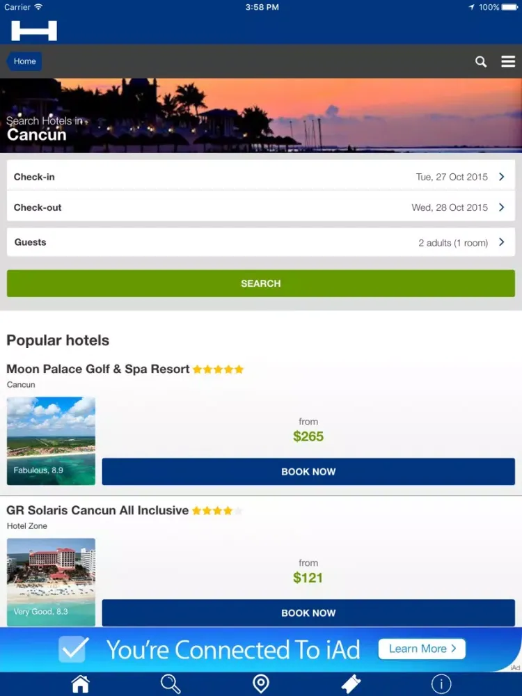 ภาพหน้าจอของ Cancun Hotels + Compare and Booking Hotel for Tonight with map and travel tour iPad 