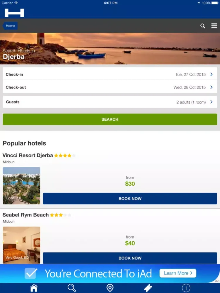 Captures d'écran de Djerba Hotels + Compare and Booking Hotel for Tonight with map and travel tour iPad 