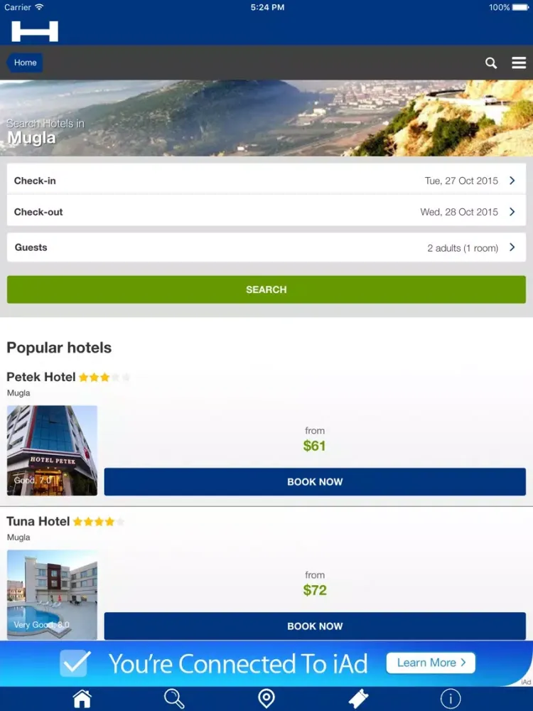 ภาพหน้าจอของ Mugla Hotels + Compare and Booking Hotel for Tonight with map and travel tour iPad 