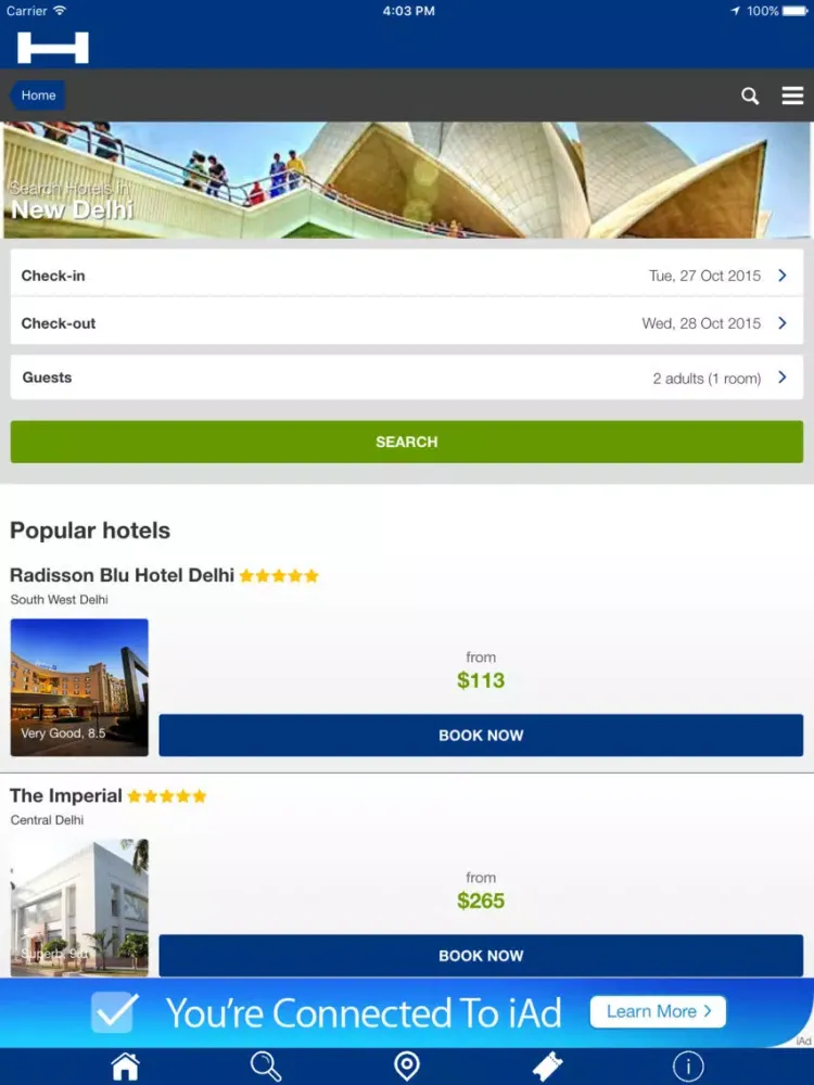 Captures d'écran de New Delhi Hotels + Compare and Booking Hotel for Tonight + Tour and Map iPad 