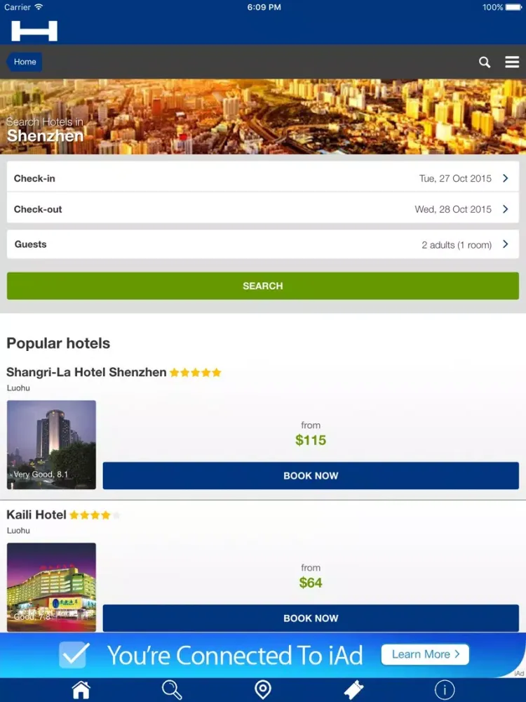 Shenzhen Hotels + Compare and Booking Hotel for Tonight with map and travel tour iPad  Screenshots