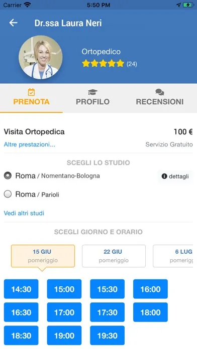ภาพหน้าจอของ iDoctors – trova il Medico