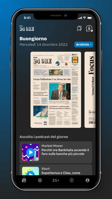 Capturas de tela do Il Sole 24 ORE