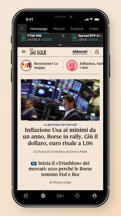 Capturas de tela do Il Sole 24 ORE