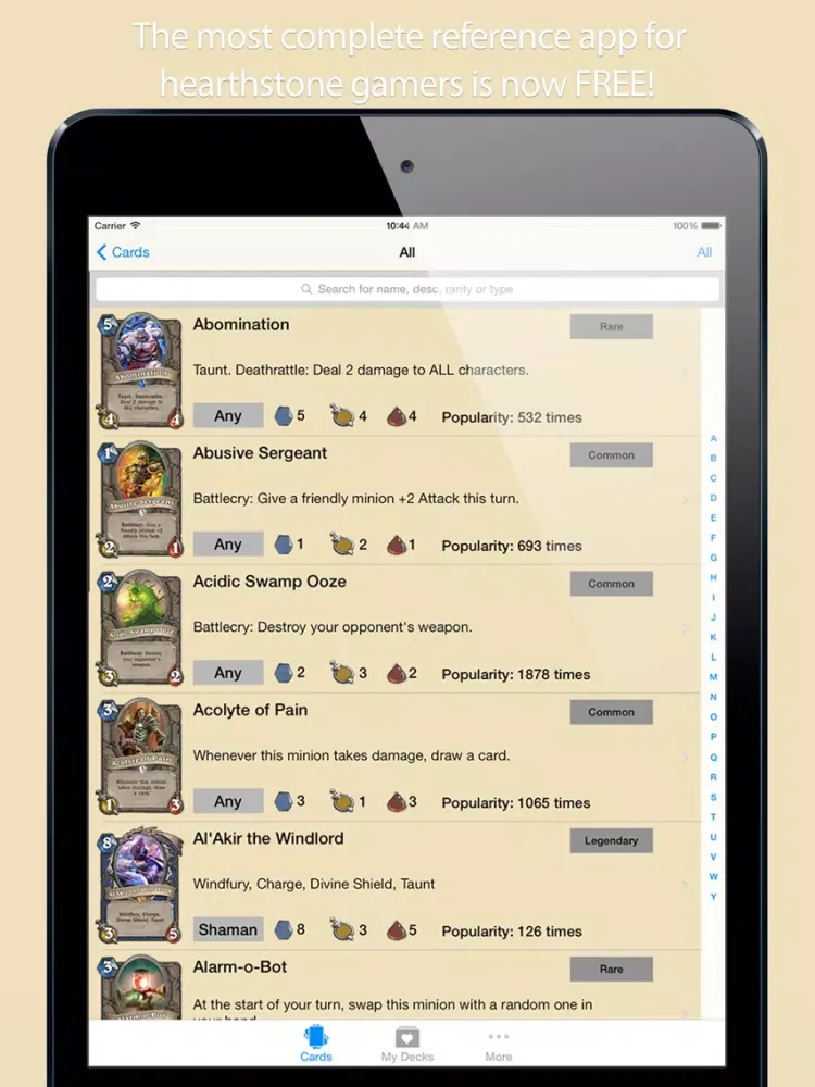 Deck Master for Hearthstone iPad 应用截图