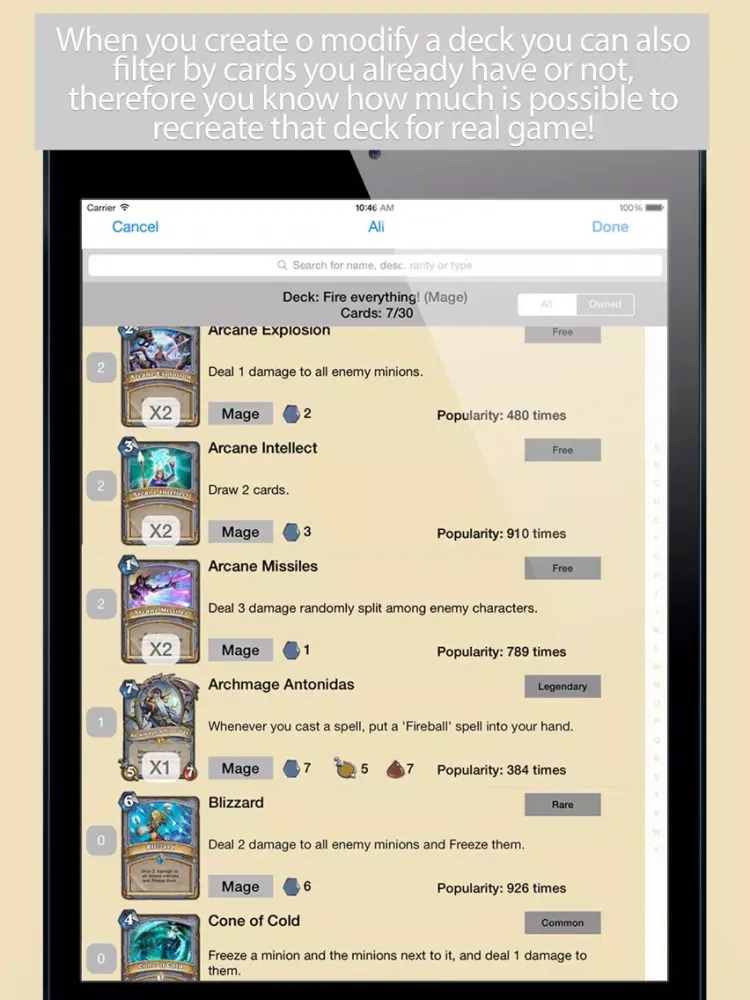 Deck Master for Hearthstone iPad 应用截图
