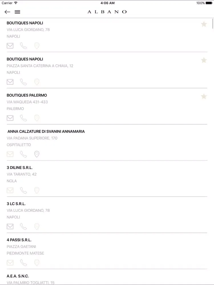Albano Shoes iPad  Screenshots
