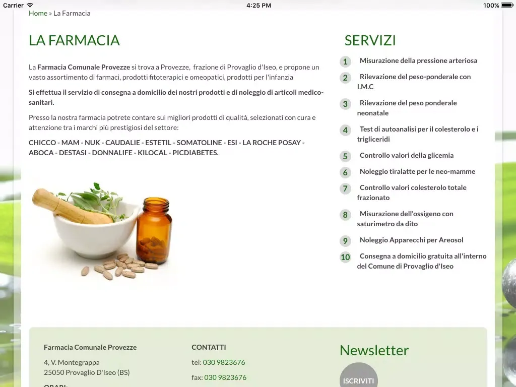 Farmacia Comunale Provezze iPad 應用截圖