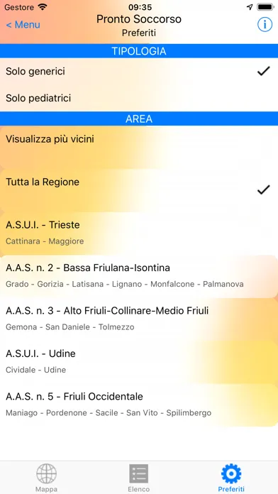 Zrzuty ekranu Emergenze FVG