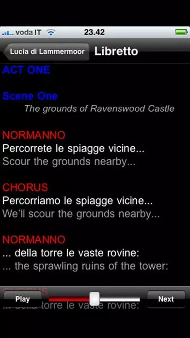Screenshot di Opera: Lucia di Lammermoor